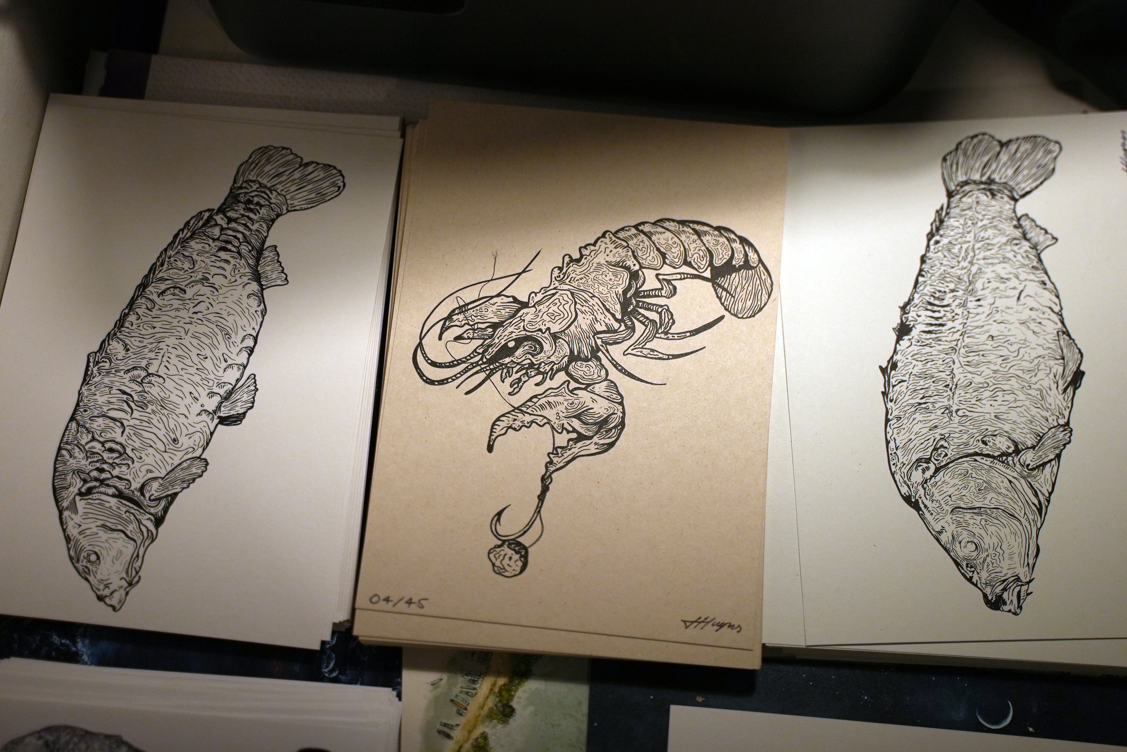 Trippy Dink Carp Drawing - Limited Edition Print /45