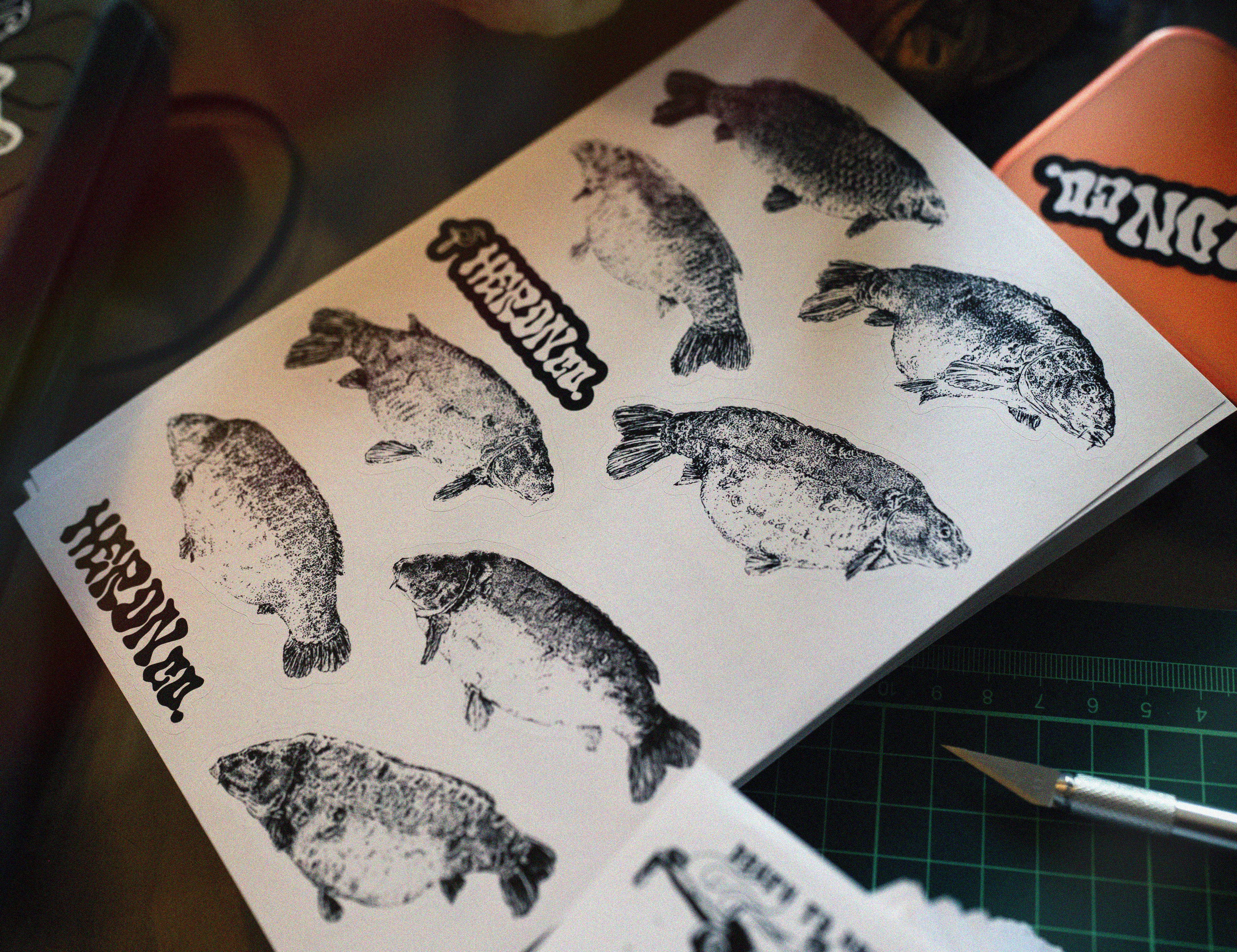 Carp Fishing ICONS Sticker Sheet